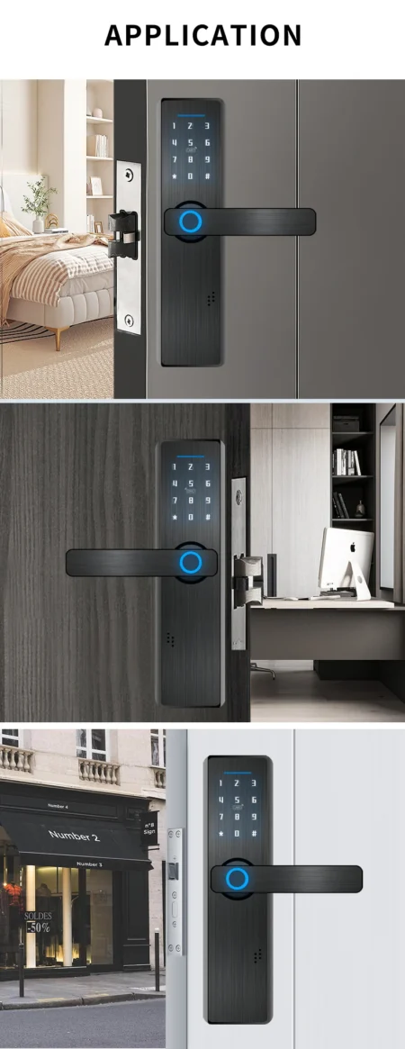 Smart Door Lock with Biometric Fingerprint - Card, Password, and Key Unlock - Image 7
