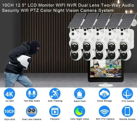Security Camera Sytem - 10CH 4K Solar Wifi PTZ - Image 8