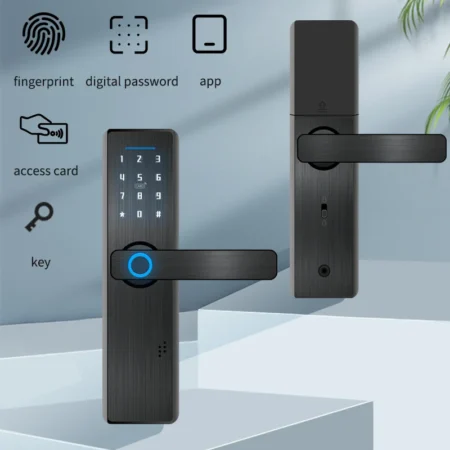 Smart Door Lock with Biometric Fingerprint - Card, Password, and Key Unlock - Image 3