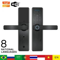 Smart Door Lock with Biometric Fingerprint - Card, Password, and Key Unlock