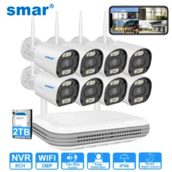 Camera WiFi IP Security System with 1 NVR: Advanced Surveillance Made Easy - Up to 8 CAMs