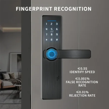 Smart Door Lock with Biometric Fingerprint - Card, Password, and Key Unlock - Image 2