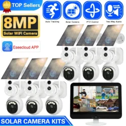 Security Camera Sytem - 10CH 4K Solar Wifi PTZ