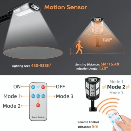 Solar Flood Light With Remote Control - Image 5