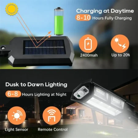 Solar Flood Light With Remote Control - Image 3